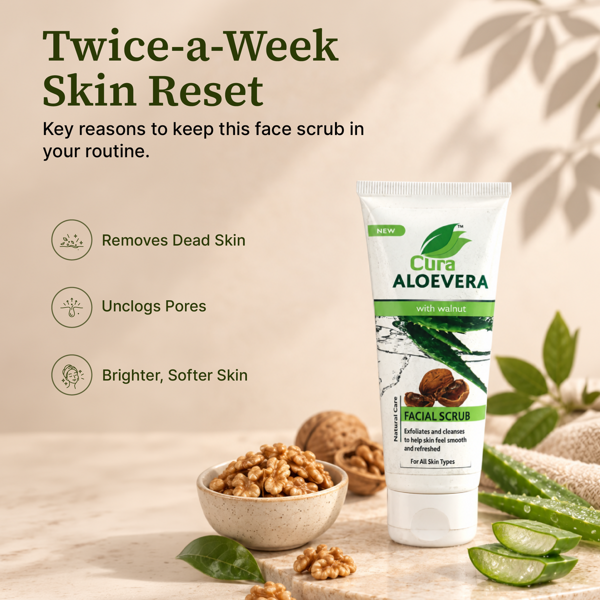 Aloevera Walnut Scrub