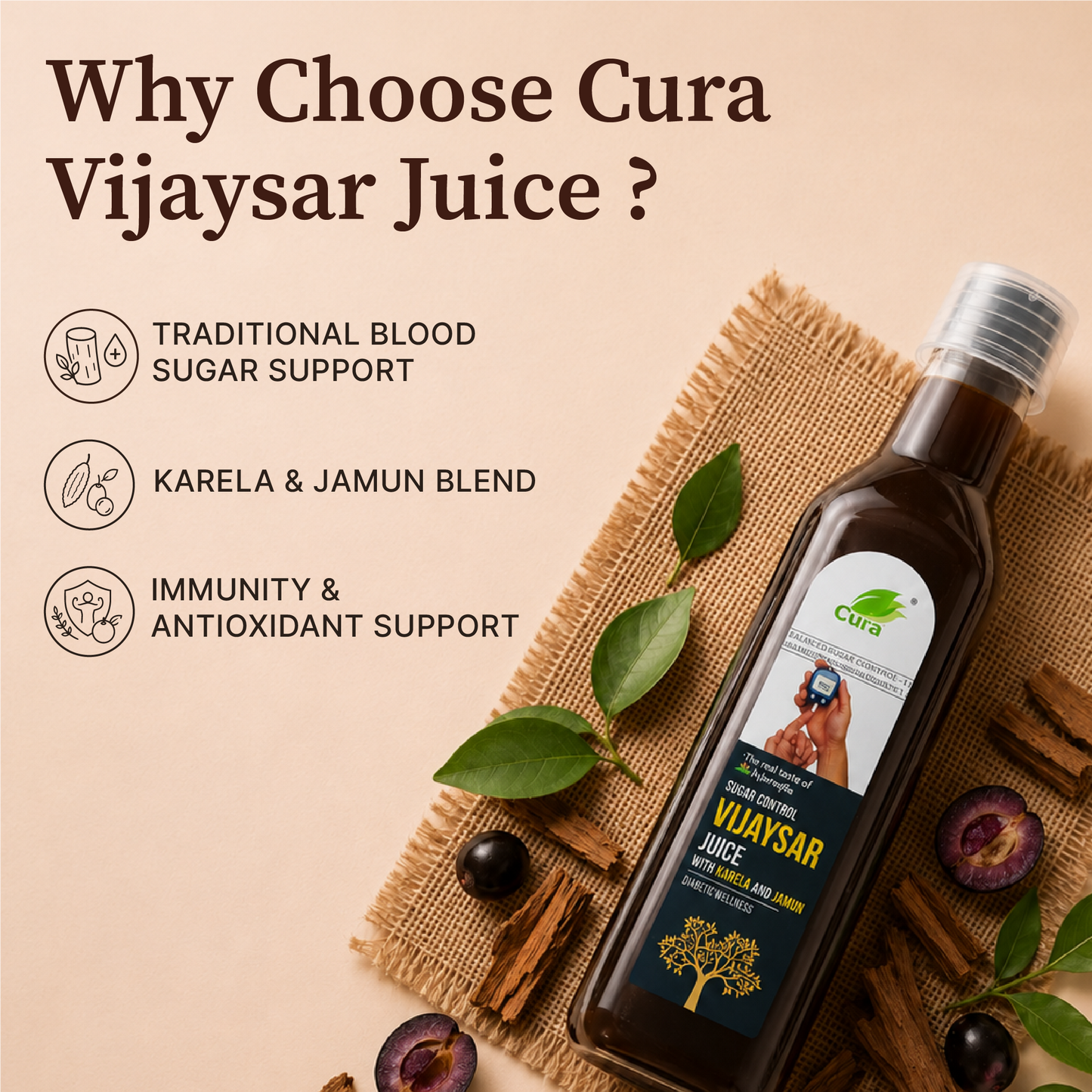 Vijaysar Juice (with Karela and Jamun)